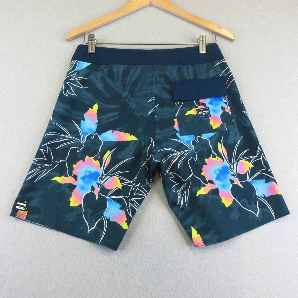 Billabong Board Shorts Mens 28 Navy Blue Floral Recycler Sundays Airlite Surf